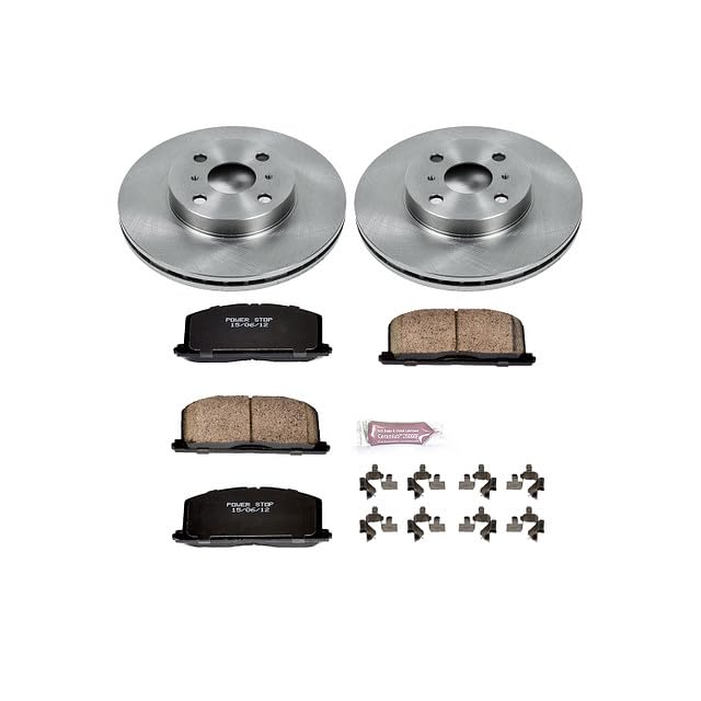 PowerStop Brake Kit For Geo Prizm 1990-1992, 1990-1991 Corolla, MR2 1987-1989 [Model Specific] - Autospecialty Front OE Disc Rotors & Ceramic Brake Pads Replacement, KOE4780