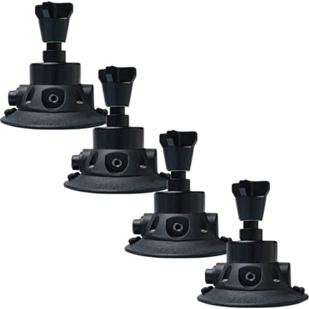SEASUCKER Suction Cup Mount Floor Jack Mount, 4-Piece, Aluminum, Black Anodized, Hi-Lift Jacks, Kit