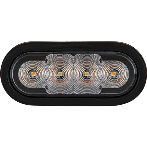 SL62CA Buyers Products - 6 Inch LED Oval Strobe Light for Trucks, Emergency & Trailer Lights – Amber LEDs with Clear Lens, SAE J595 Class 1, IP67 Waterproof, 12–24V, 5-Year Warranty