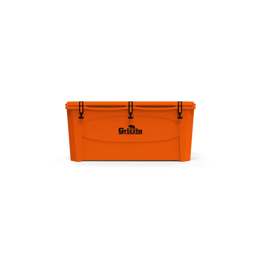 165 Cooler Grizzly | 165 qt Ice Chest Durable Rotomolded Insulated | Made in USA | Warranty for Life | for Beach Boat Camping Fishing Hunting | G165 | Orange