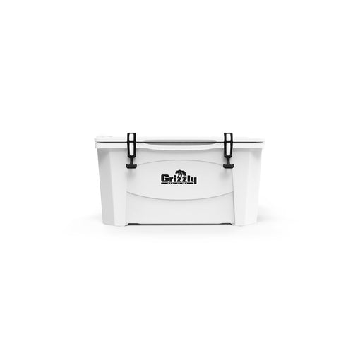 60 Cooler Grizzly | 60 qt Ice Chest Durable Rotomolded Insulated | Made in USA | Warranty for Life | For Beach Boat Camping Fishing Hunting | G60 | White