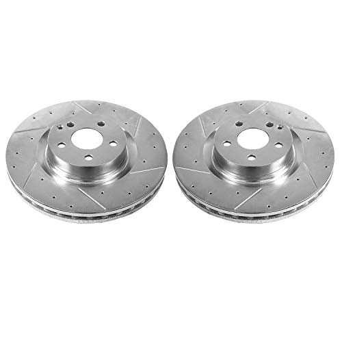 Power Stop Front EBR1265XPR Drilled and Slotted Rotor (Pair) For Mercedes-Benz C250, Mercedes-Benz E400, Mercedes-Benz E550, Mercedes-Benz E550 [Model Specific]