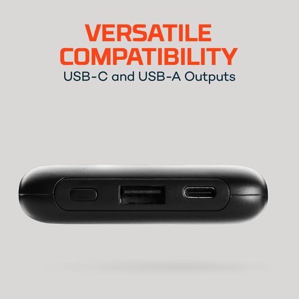 10K NEBO 10000mAh Power Bank | 37Wh Capacity, 2-Way Output Charging, Durable USB & USB-C Ports, Compatible with iPhone & Android, TSA Approved Travel Essential