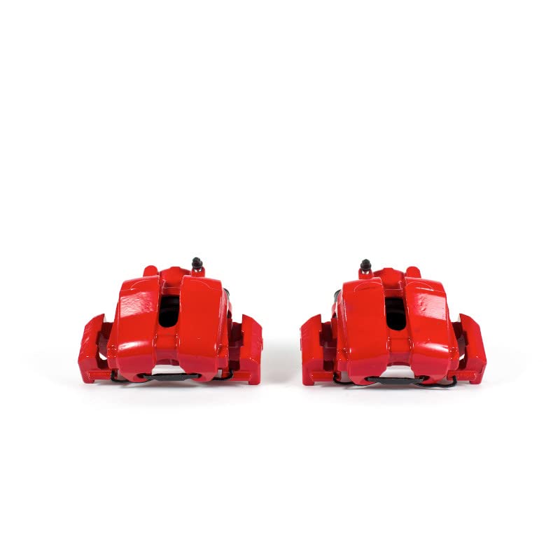 Power Stop S4916 Front Pair of High-Temp Red Powder Coated Calipers For Ford Escape 2005-2006, Mazda Tribute 2005-2006, Mercury Mariner 2005-2007 [Model Specific]