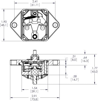 Blue Sea Systems 285 Series Thermal Circuit Breakers, Panel Mount, 48V DC, 150A