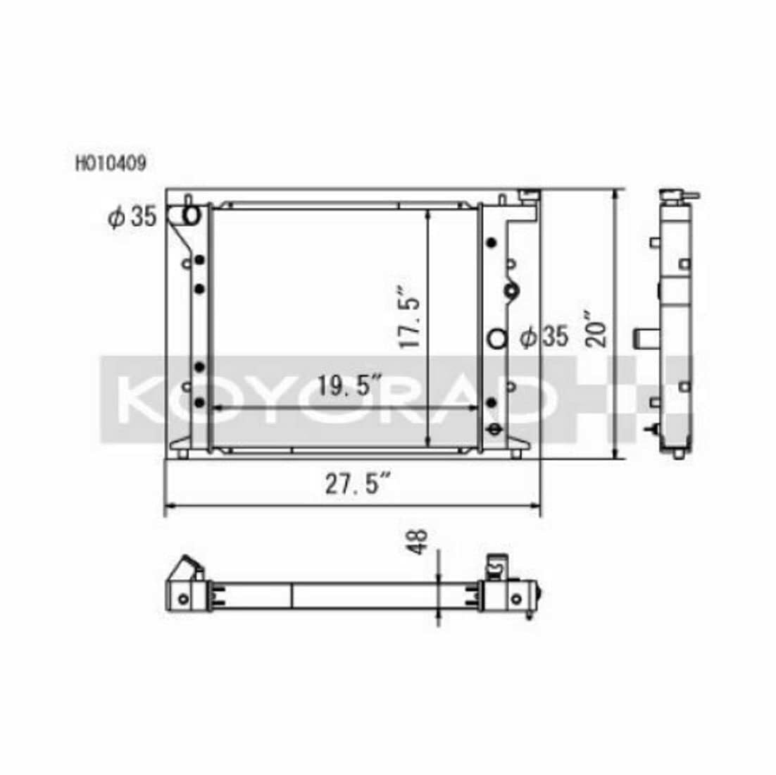 Koyo H010409 92-96 Toyota Chaser/Mark II/Cresta 2.5L Turbo (M/T) Radiator (JDM Only)