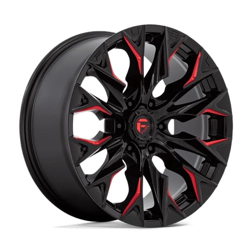 FUEL OFF-ROAD 20X9 FLAME 6X135 5.79 20mm GLOSS BLACK MILLED WITH CANDY RED - D82320908957