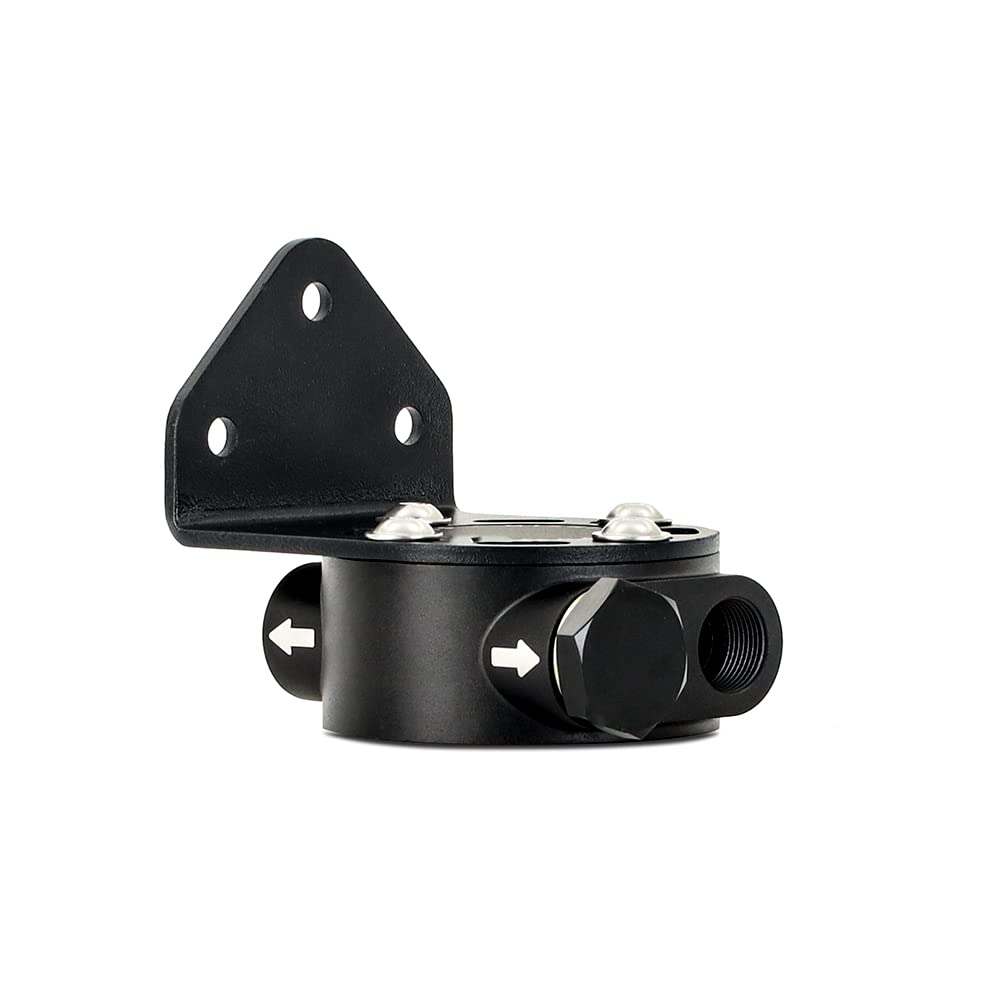 Mishimoto Remote Oil Filter Mount MMOC-RFH-M20BK, Black, M20 X 1.5 Filter Thread