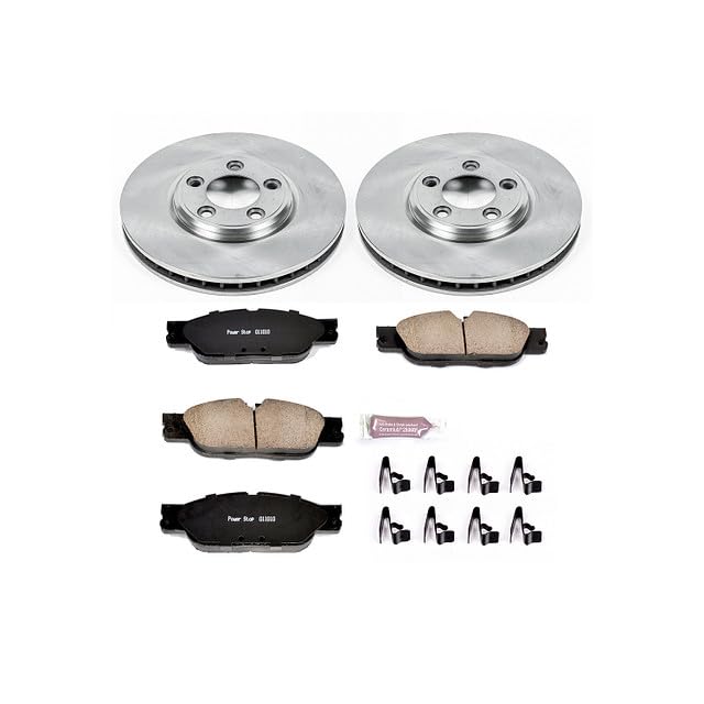 Power Stop Autospecialty KOE1349 Front Replacement Brake Kit-OE Brake Rotors & Ceramic Brake Pads For Jaguar S-Type 2005 [Model Specific]
