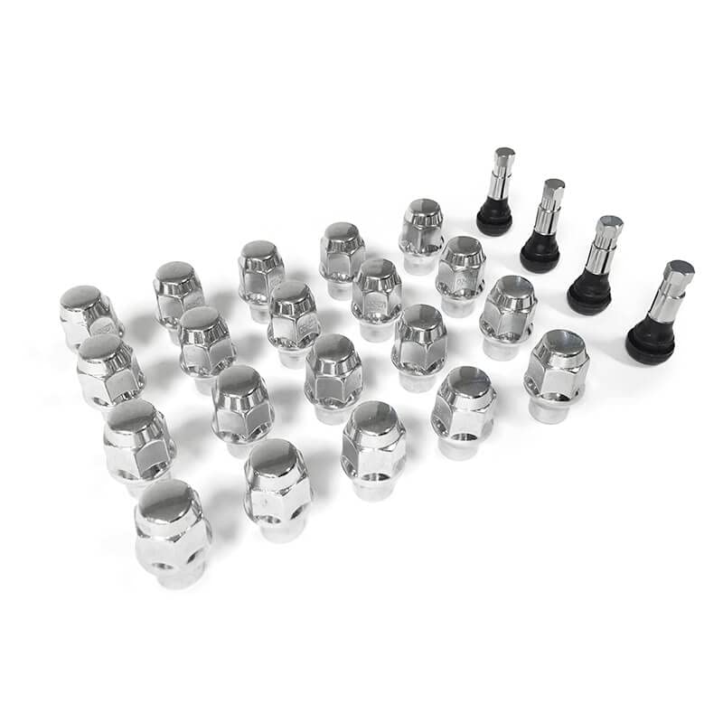 Installation Kit Legendary Wheels - Set of (20) 1/2"-20 Lug Nuts - 3/4" Hex Head & (4) Valve Stems