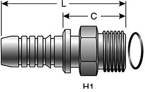 GlobalSpiral Couplings Gates 20GS-20MFFOR, Male Flat-Face O-Ring, Zinc Plated Carbon Steel, 4.72", 1 1/4" ID