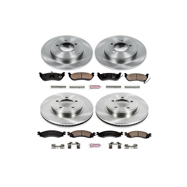 POWERSTOP Autospecialty KOE1443 Front and Rear Replacement Brake Kit-OE Brake Rotors & Ceramic Brake Pads For Ford Explorer, Ford Explorer Sport Trac, Mercury Mountaineer [Model Specific]