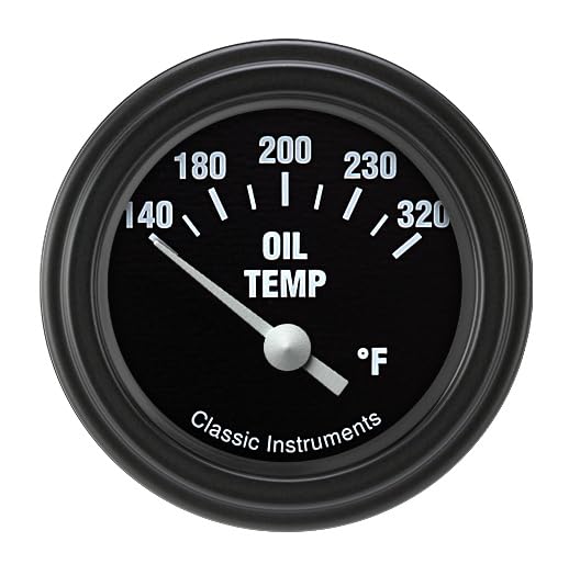 Hot Rod Classic Instruments HR28BLF Oil Temperature Gauge