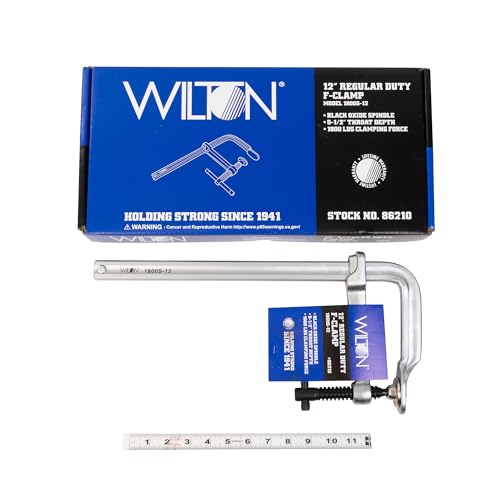 Wilton F-Clamp Regular-Duty, 12" Opening, 5-1/2" Throat, 1800 Lbs. Clamping Force (Model 1800S-12)