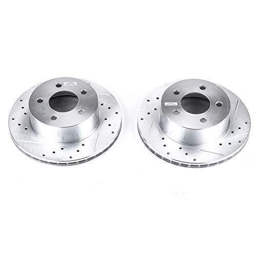 Power Stop AR8722XPR Evolution Front Drilled & Slotted Rotor Pair For Jeep Cherokee, Jeep Comanche, Jeep Grand Cherokee, Jeep Wagon, Jeep Wrangler, Jeep Wrangler [Model Specific]
