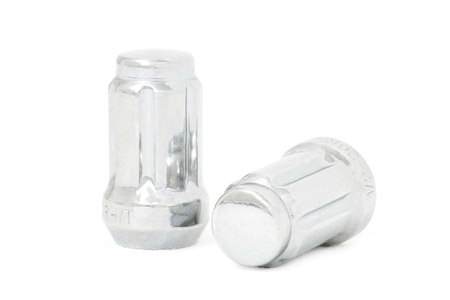 24-Piece Rough Country Lug Nut Set - M14x1.5 Thread, Bulge Acorn Style, Chrome Lug Nuts with Socket Key, Corrosion-Resistant for Aftermarket Wheels
