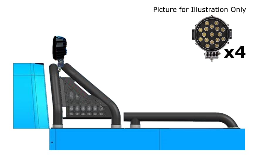 Gladiator Black Horse Roll Bar w/Pair of 7.0" Dia. LED Lights w/Black Trim Rings Compatible with 2015-2024 GMC Canyon|2015-2024 Chevrolet Colorado|15-24 Toyota Tacoma-GLRB-03B-PLB