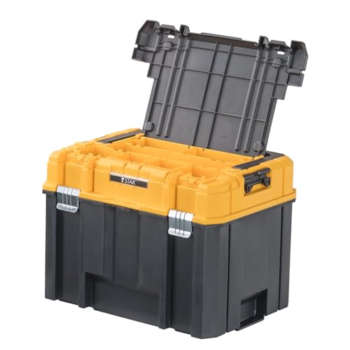 DEWALT Tool Box, TSTAK Deep, Long Handle, Extra Large Design, Fixed Divider for Tool Organization, Water and Debris Resistant (DWST17814)