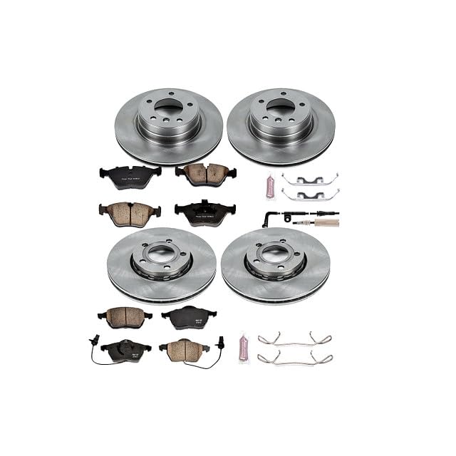 POWERSTOP Autospecialty KOE529 Front and Rear Replacement Brake Kit-OE Brake Rotors & Ceramic Brake Pads For Audi A6 1998-2001, Volkswagen Passat 1999-2005 [Model Specific]