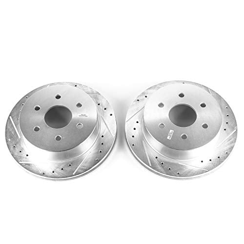 Power Stop Rear AR8652XPR Drilled & Slotted Rotor Pair For Chevrolet Express 2500 2003-2005, GMC Savana 2500 2003-2005 [Model Specific]