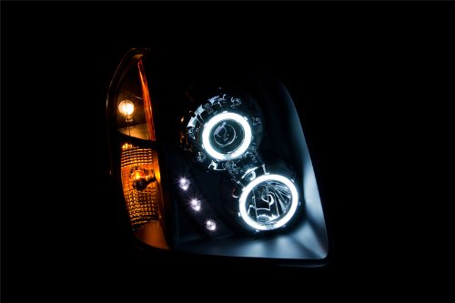 GMC Yukon Anzo USA 111148 Projector Halo Black Clear Amber Headlight Assembly - (Sold in Pairs)
