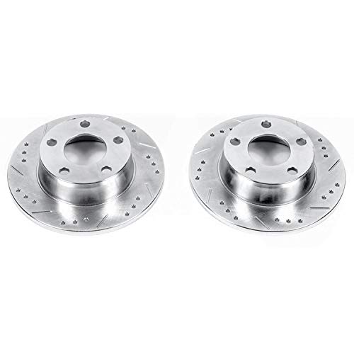 Rear Power Stop EBR1009XPR Drilled & Slotted Rotor Pair For Audi A6 Quattro 1998-2004 [Model Specific]