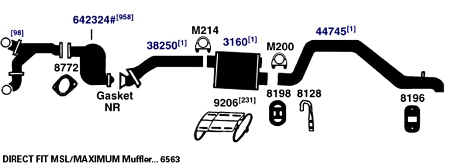 Exhaust Muffler AP Exhaust Products 6563