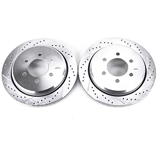 Power Stop Rear AR8591XPR Drilled & Slotted Rotor Pair For Ford Expedition 2002-2006, Lincoln Navigator 2003-2006 [Model Specific]