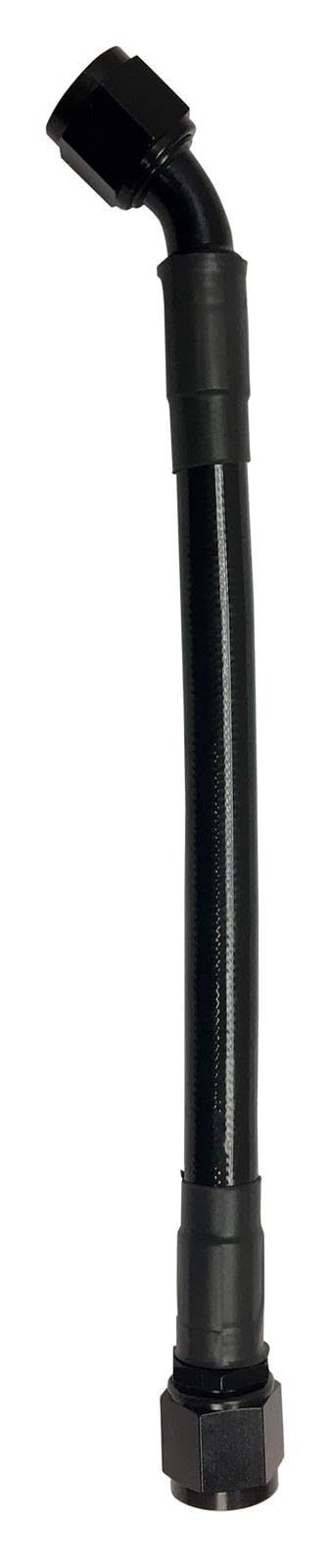 Black -8AN Fragola PTFE Hose Assembly Straight x 45 Degree 10in