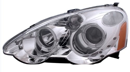 Halogen Projector Headlight for Acura RSX AnzoUSA 121360 Chrome/Clear/Amber