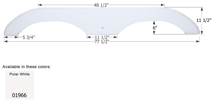 Fender Skirt ICON, Tandem, Sunvalley, FS1966, Polar White