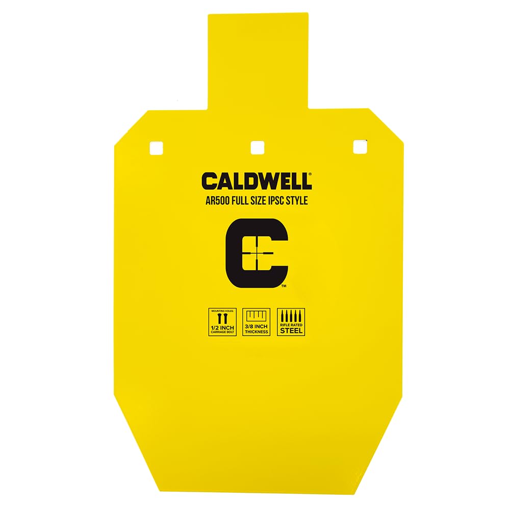 AR500 Steel Targets Caldwell High Caliber 3/8 Inch Thickness, Rifle Rated for Precision Shooting and Target Practice with Hanging Options (Sold Separately)