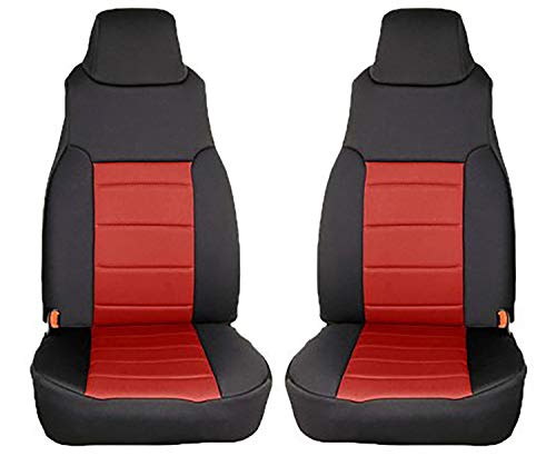 Seat Cover Kit, Front, Neoprene, Red | Rugged Ridge | 13210.53 | Fits 1997-2002 Jeep Wrangler TJ