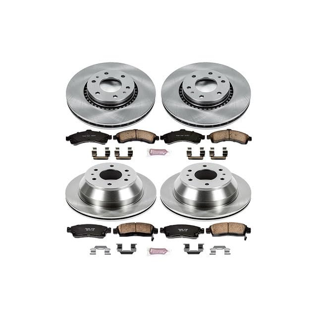 POWERSTOP Autospecialty KOE2062 Front and Rear Replacement Brake Kit-OE Brake Rotors & Ceramic Brake Pads For Rainier, SSR, Trailblazer EXT, En, Envoy XL, Envoy XUV, Ascender, Saab [Model Specific]
