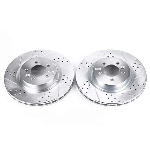 Power Stop EBR811XPR Evolution Front Drilled & Slotted Rotor Pair For Land Rover Discov, Land Rover LR4, Land Rover Range Rover, Land Rover Range Rover Sport [Model Specific]