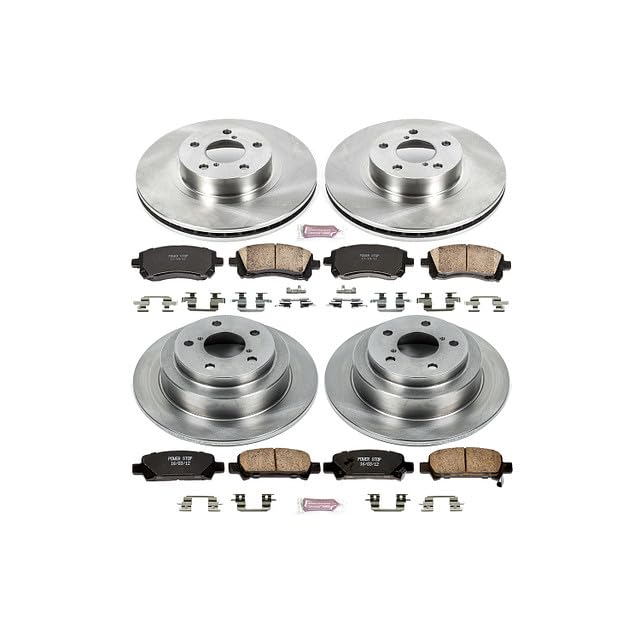 POWERSTOP Autospecialty KOE1122 Front and Rear Replacement Brake Kit-OE Brake Rotors & Ceramic Brake Pads