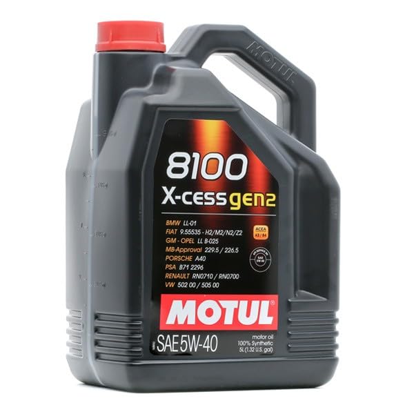 MOTUL 8100 Gen 2 X-Cess SAE 5W40 Full Synthetic Motor Engine Oil 5 Liter Bottle