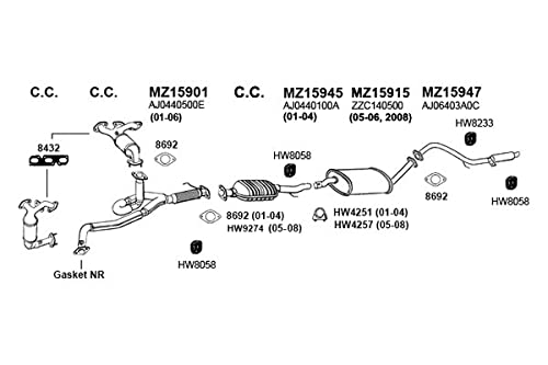 Rear Ansa Exhaust Muffler MZ1547