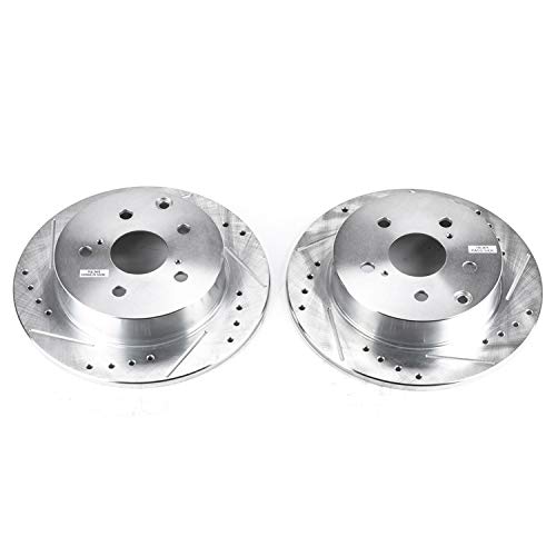 Power Stop Rear JBR1363XPR Drilled & Slotted Rotor Pair For Pontiac Vibe 2009-2010 | Toyota Matrix 2009-2013/Pontiac Vibe 2009-2010 | Toyota Matrix 2009-2013 [Vehicle Specific]