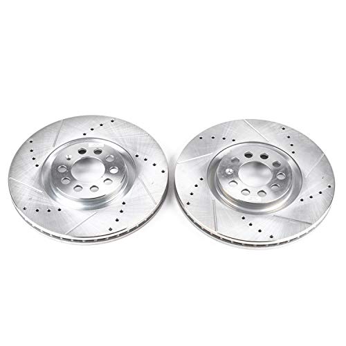 Power Stop Front EBR646XPR Drilled & Slotted Rotor Pair For Audi TT 1999-2006, Audi TT Quattro 2000-2006, Volkswagen Golf 2002-2003, Volkswagen Jetta 2005 [Model Specific]