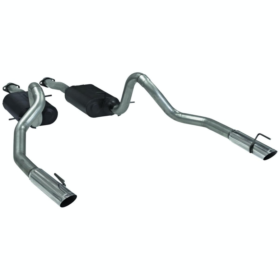 American Thunder Flowmaster 17312 Cat-Back Exhaust Kit 2.5 Inch Aluminized Steel with 3 Inch Polished Stainless Tips Compatible with 1999-2004 Ford Mustang GT, MACH 1 and Bullitt with 4.6L SOHC engine