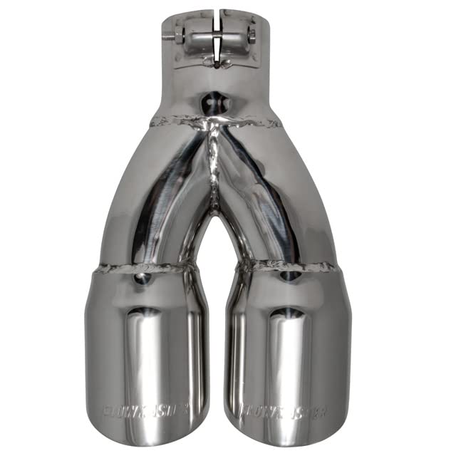 Flowmaster Exhaust Tip 15307 Polished 3 Inch Dual Angle Cut 304 Stainless Steel Fits 2.5 Inch Tubing Clamp on