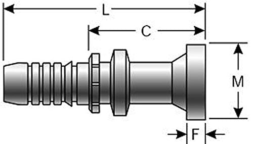 Gates GlobalSpiral 12GS-12FLC Couplings, Caterpillar Style O-Ring Flange, Zinc Plated Carbon Steel, 5.71", 3/4" ID