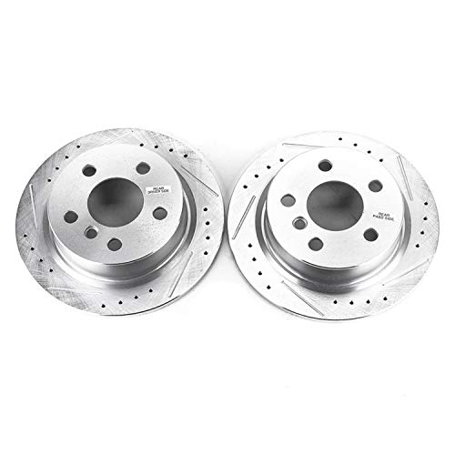 Rear Power Stop EBR1648XPR Drilled and Slotted Brake Rotor Pair For Mini Cooper 2014-2024 [Model Specific]