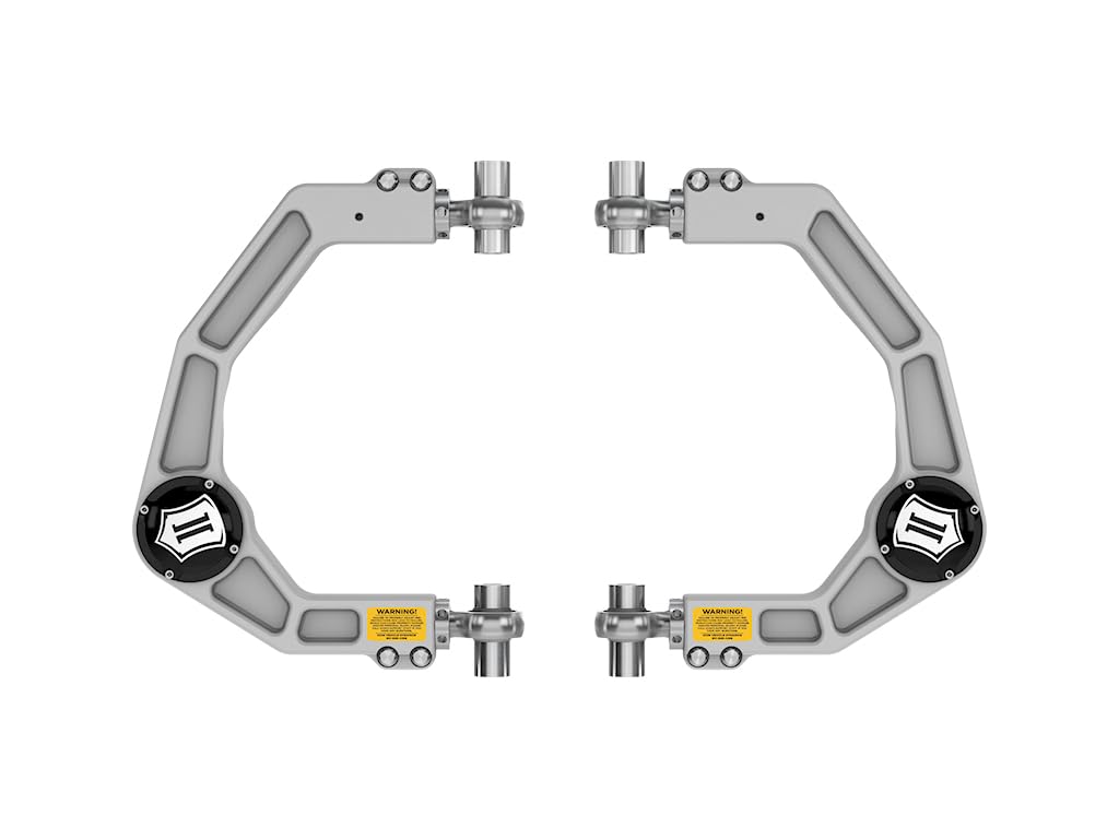 Front ICON 2021-2024 Ford F-150, Billet Upper Control Arms w/Delta Joint Pro