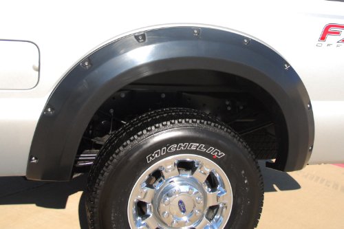 Lund Elite Series RX314S Black Rivet Style Standard Front and Rear Fender Flare - 4 Piece
