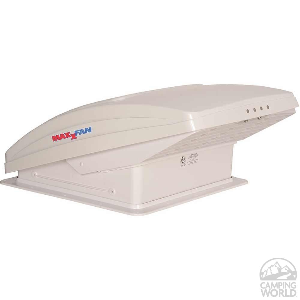 Maxxfan Deluxe Vent, Fan and Vent Cover All in One MAXXAIR - Powerful 10-Speed Reversible Fan with Thermostat, Built-In Rain Cover, Remote Control, Intake & Exhaust Fan, White (00-07000K)