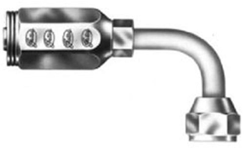Gates Field Attachable Type T 12C2AT-12RFJX90 for G2 Hose, 2 Wire, Female JIC 37 Flare Swivel, 90 Bent Tube, 3/4" ID