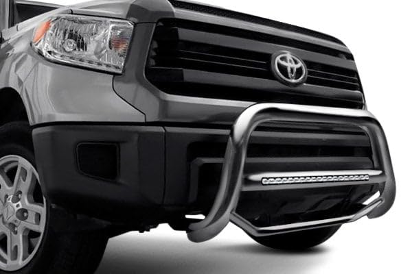 MAX Black Horse Beacon Bull Bar No Skid Plate Stainless Steel Compatible with 15-20 Yukon XL|07-20 Yukon/Tahoe|07-18 Sierra/Silverado1500 |07-14 Avalanche/ESV/Suburban 1500|15-22 Suburban-MAB-GMTAS