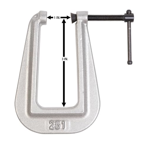 Wilton C-Clamp Deep Reach, 1" Opening, 3" Throat, 350 Lbs. Clamping Force (Model 251)
